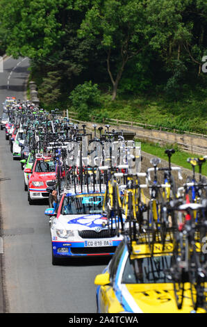 Unterstützung Autos, Tour de France 2014 Stockfoto