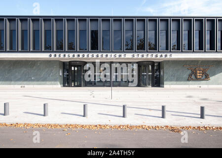 Stuttgart, Deutschland. 15 Okt, 2019. Das Gebäude des Oberlandesgerichts (OLG Stuttgart). Credit: Sebastian Gollnow/dpa/Alamy leben Nachrichten Stockfoto