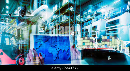 Global vernetzte Logistik in der modernen Transport Stockfoto