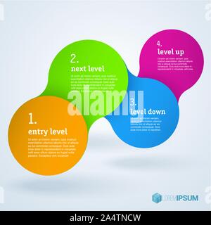 Schritt für Schritt Infografik Präsentation Vorlage. Stock Vektor