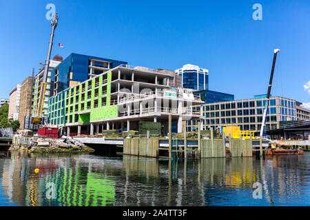 Bauindustrie Kanada, Halifax. Nova scotia. Harbour Waterfront Geschäftsentwicklung. Stockfoto