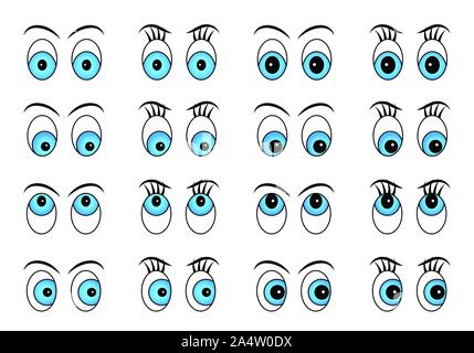 Auge Sammlung in blauer Farbe. Stock Vektor