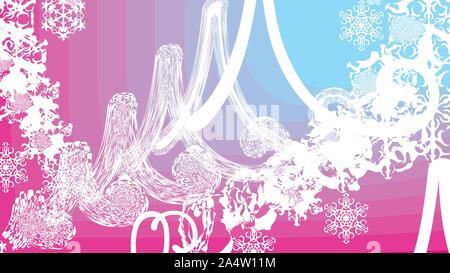 Vector Hintergrund mit Weihnachtsschmuck und Schneeflocken Stock Vektor