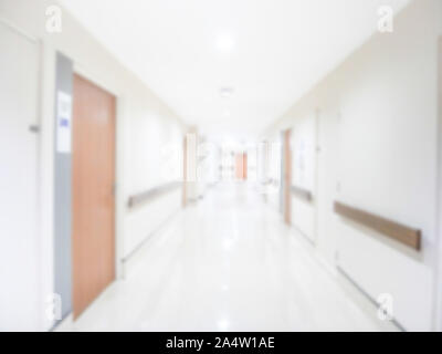 Abstract blur Flur des Krankenhauses, blur Bild Hintergrund der Flur im Krankenhaus Stockfoto