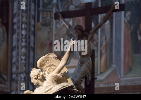 Statue von St. Gabriel, der Erzengel von 1605, Gruppe von Annunciazione (Verkündigung der Jungfrau Maria von dem Engel) von Francesco Mochi, anerkannt als die Stockfoto