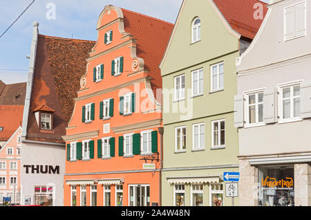 Nördlingen, Reimlinger Straße, Haeuser, Schweifgiebel Stockfoto