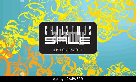Weihnachten Verkauf auf blauen und goldenen Verzierungen Hintergrund Vector Illustration Stock Vektor