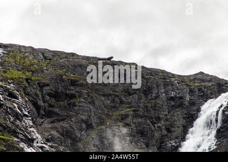 Stigfossen Wasserfälle in der Nähe der berühmten Trollstigen Trolle Weg, Molde, Mehr og Romsdal, Norwegen Stockfoto