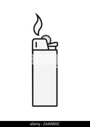 Symbol von Gas oder Benzin Feuerzeug. Flache Bauform Stock Vektor