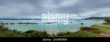 Panoramablick auf die Bucht von Santander in Kantabrien. Stockfoto