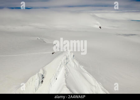 Meteorologen Expedition, Mt. Hasteinar Klippen, Hofsjokull Ice Cap, Island Stockfoto