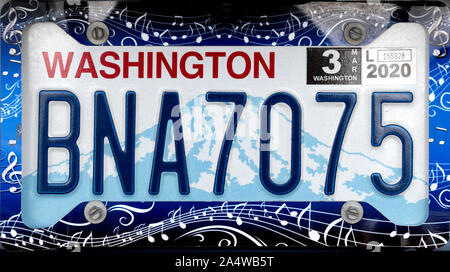 Washington Nummernschild, USA Stockfoto