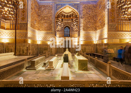 Gur-e Amir Mausoleum der Asiatischen Eroberer Tamerlan (auch bekannt als Tamerlane, 1336-1405). Es hat einen sehr wichtigen Platz in der Geschichte der Persian-Mongol Stockfoto