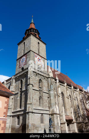 Die Schwarze Kirche (Biserica Neagră), Brasov, Siebenbürgen, Rumänien. Stockfoto
