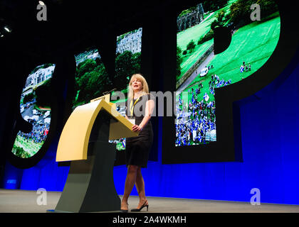 Aberdeen, 15. Oktober 2019. Im Bild: Shona Robison MSP der Scottish National Party (SNP). Scottish National Party (SNP) Nationale Konferenz, auf der Veranstaltung komplexe Aberdeen (teca). Stockfoto