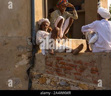 Bunte indische Menschen in Pushkar Stockfoto