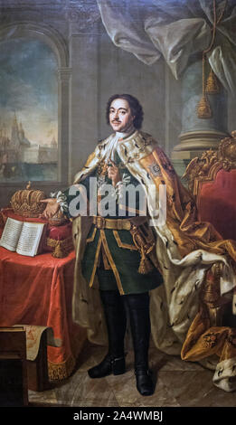 Peter der Große, Peter I oder Pjotr Alexeyevich Romanov, 1672 - 1725. Zar von Russland. Von Aleksej Antropov. In der Malaga Zweig des Staates ausgestellt Stockfoto