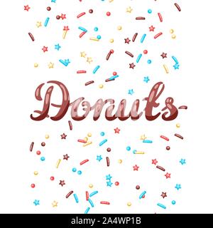 Karte mit dekorativen Donut Streuseln. Stock Vektor