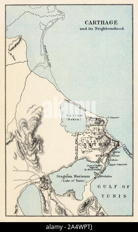 Antike Karthago, 3. Jahrhundert v. Chr.. Farblithographie Stockfoto