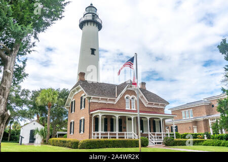 St. Simons Island Georgia Leuchtturm. Stockfoto