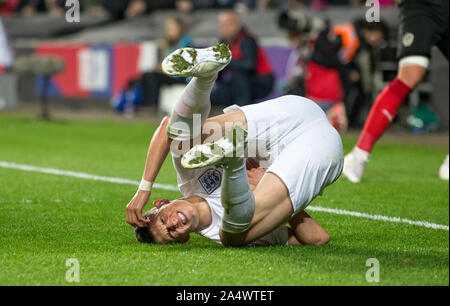 London, Großbritannien. 15 Okt, 2019. Phil Foden (Manchester City) von England U21 während der UEFA EURO U21-Internationalen qualifier Match zwischen England U21 und Österreich U21 bei Stadion MK, Milton Keynes, England am 15. Oktober 2019. Foto von Andy Rowland. Credit: PRiME Media Images/Alamy leben Nachrichten Stockfoto