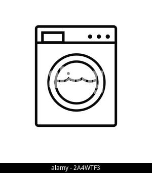 Waschmaschine Symbol Leitung appliances Symbol flach Stock Vektor