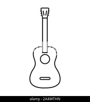 Gitarre Symbol Leitung Vektor akustisches Musikinstrument Zeichen Stock Vektor
