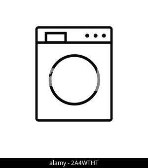 Waschmaschine Symbol Leitung isoliert auf weißem Stock Vektor