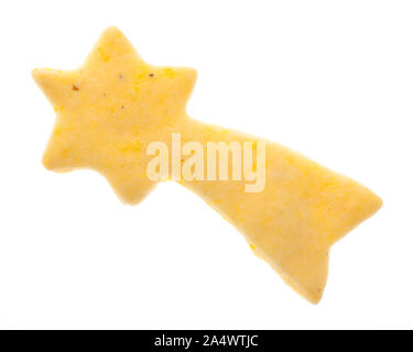 Weihnachtsplätzchen: Einfache butter Cookie von oben auf weißem Hintergrund Stockfoto