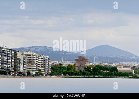 Thessaloniki Griechenland; Weiße Turm; Stockfoto