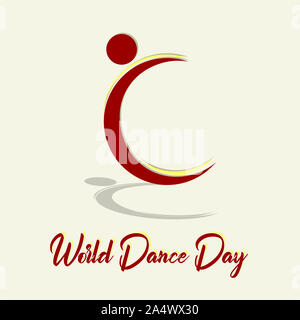 World Dance Tag mit Tanz Symbol vektor Cartoon Stockfoto