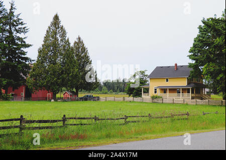 Aldergrove, Kanada - Juni 9, 2019: Blick auf den wunderschönen Farm, die als Drehort "Kent Farm" in der TV-Show mallville' verwendet wurden und diesen Ort Stockfoto