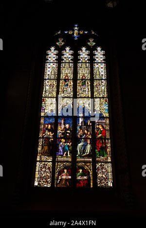 Stain Glass Windows in der Kathedrale St. Pierre in Genf, Genf Stockfoto