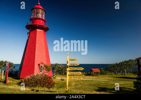 Von Taulane Leuchtturm La Martre, Quebec, CA Stockfoto