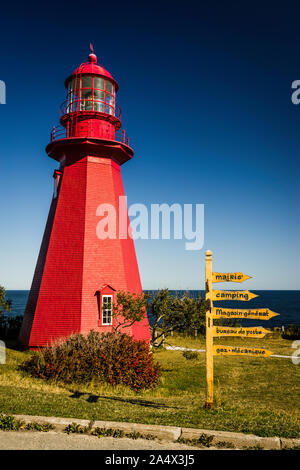 Von Taulane Leuchtturm La Martre, Quebec, CA Stockfoto