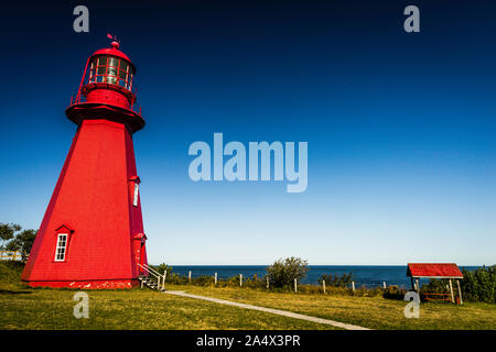 Von Taulane Leuchtturm La Martre, Quebec, CA Stockfoto