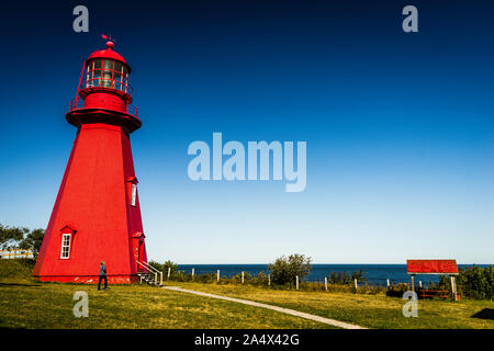 Von Taulane Leuchtturm La Martre, Quebec, CA Stockfoto