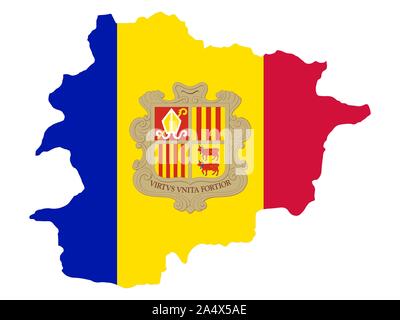 Karte und Flagge Andorra. Vector Illustration eps 10. Stock Vektor