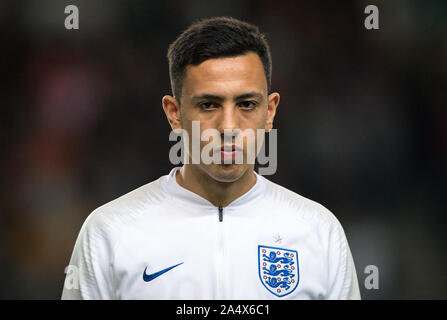 London, Großbritannien. 15 Okt, 2019. Dwight McNeil (Burnley) von England U21 während der UEFA EURO U21-Internationalen qualifier Match zwischen England U21 und Österreich U21 bei Stadion MK, Milton Keynes, England am 15. Oktober 2019. Foto von Andy Rowland. Credit: PRiME Media Images/Alamy leben Nachrichten Stockfoto