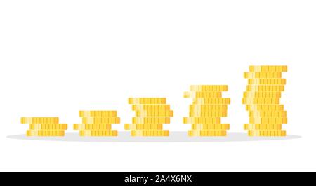 Goldmünzen. Symbol für Reichtum und Erfolg. Vector Illustration Stock Vektor