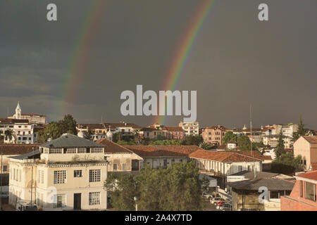 Double Rainbow, Cuenca, Ecuador Stockfoto