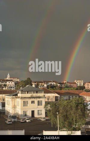 Double Rainbow, Cuenca, Ecuador Stockfoto