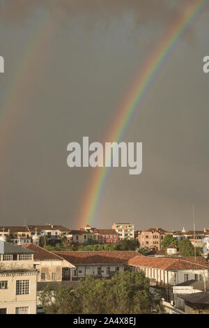 Double Rainbow, Cuenca, Ecuador Stockfoto