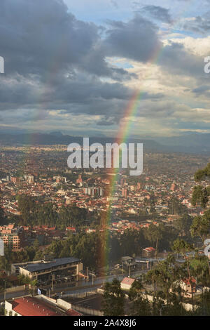 Double Rainbow, Cuenca, Ecuador Stockfoto