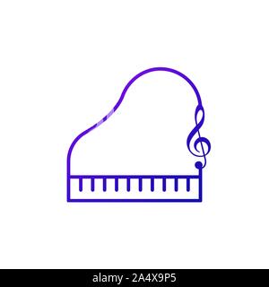 Piano Melodie Symbol Vektor. Piano-Symbol. Lineare stil Zeichen für mobile Konzept und Webdesign. piano Symbol logo Vector Illustration Stock Vektor