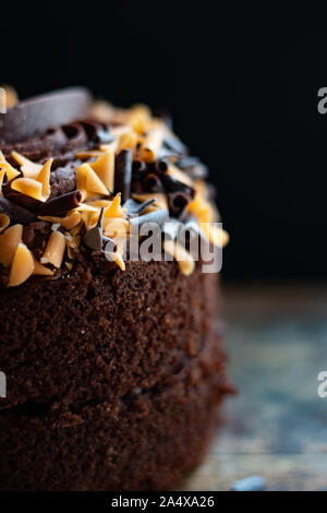 Close up Schokolade orange Kuchen Stockfoto