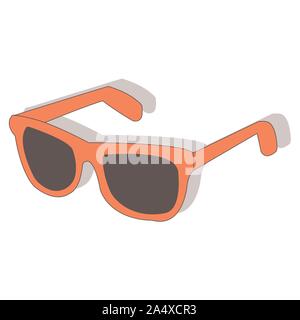 Mode Schwarze und Farbige Sonnenbrille set Zubehör sun Brillen Kunststoffrahmen moderne Brillen Vector Illustration. Sun Protection Face Stock Vektor