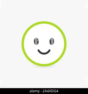 Lächelndes Gesicht, gute Kunden zu überprüfen und die emotionale Bewertung von Waren oder Dienstleistungen Qualität. Runde vektor Icon mit hellem Licht grüne Kontur, flach Stock Vektor