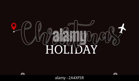 Weihnachten Urlaub Flug, Flugticket Weihnachtsgeschenk, Cover Design, Vektor, Abbildung. Stock Vektor