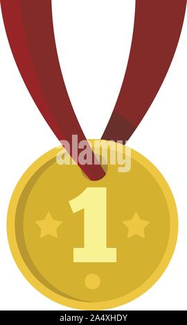 Gymnastik Goldmedaille Symbol. Flache Abbildung: Gymnastik Goldmedaille vektor Symbol für Web Design Stock Vektor